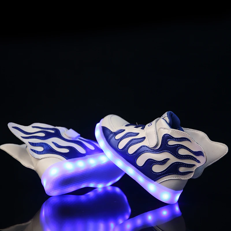 Светящиеся Крылья USB led обувь детская обувь для девочек Дети Мальчики светящиеся кроссовки с подсветкой освещение