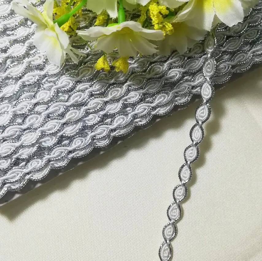 1 м последняя Золотая кружевная ткань аппликация серебряная лента см кружева