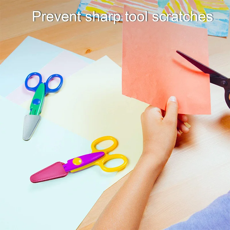 

Scissors Sheath Safety Leather Scissors Cover Protector Sewing Scissor Sheath(6 Pcs Colorful)