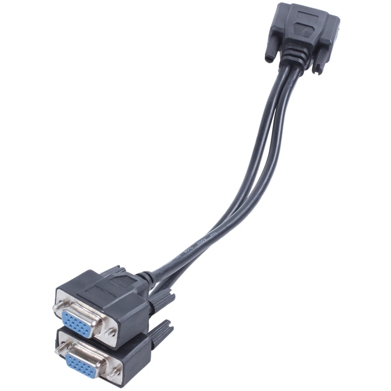 VGA 15 Pin штекер 2 гнездовые разъемы компьютерный Соединительный кабель черный