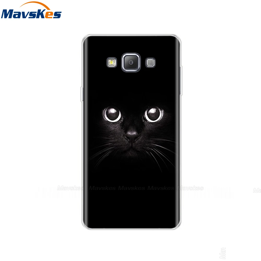Фото Силиконовый чехол для Samsung Galaxy A3 2015, с изображением цветочного кота, A300, мягкая задняя крышка из ТПУ для Samsung A3 2015, A300H, A3000, SM-A300F №2