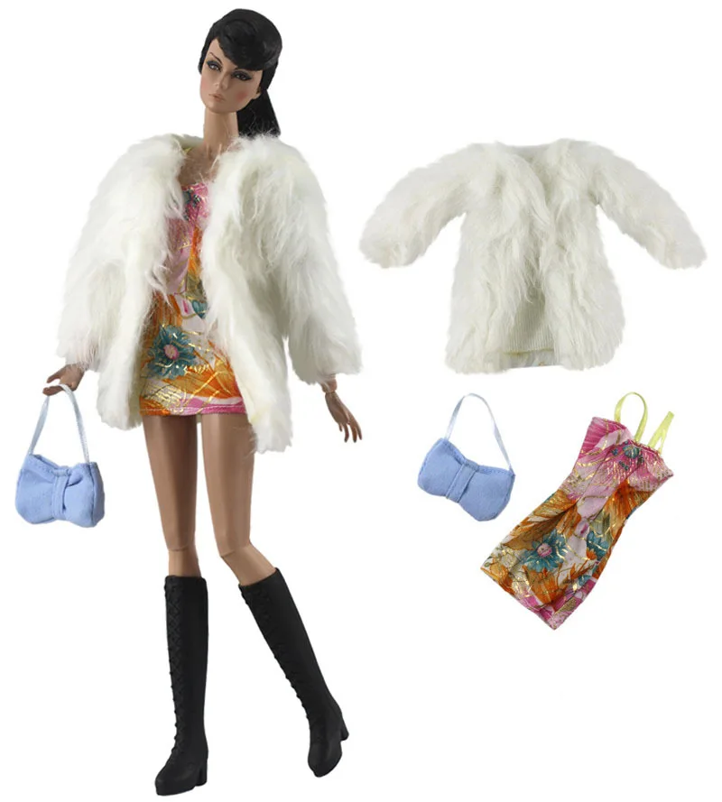 NK один комплект новая модель одежды для куклы повседневные Костюмы Пальто сумки