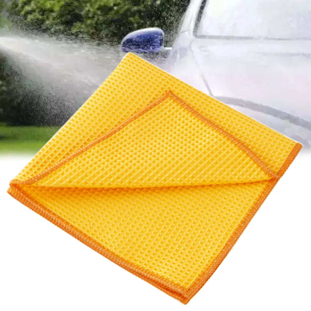 

Glass Waffle Towel Absorbent Window Home Detailing Soft Microfiber Duster Cleaning Rag Car Washing Tool Honeycomb Cloth No Lint