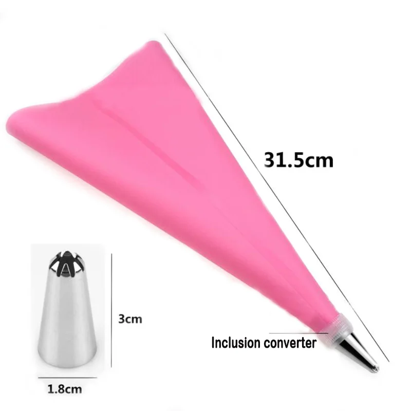 Силиконовые глазурь трубопроводов Крем кондитерский мешок + 24 шт из нержавеющей