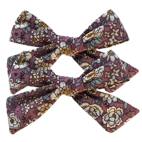 Floral-165 BEILARRY, 2 шт., 4-дюймовые зажимы из хлопчатобумажной ткани с бантиком для маленьких девочек, заколки для волос с бантиком, заколки, заколки для волос, головные уборы, аксессуары для волос - Цвет: Floral-165