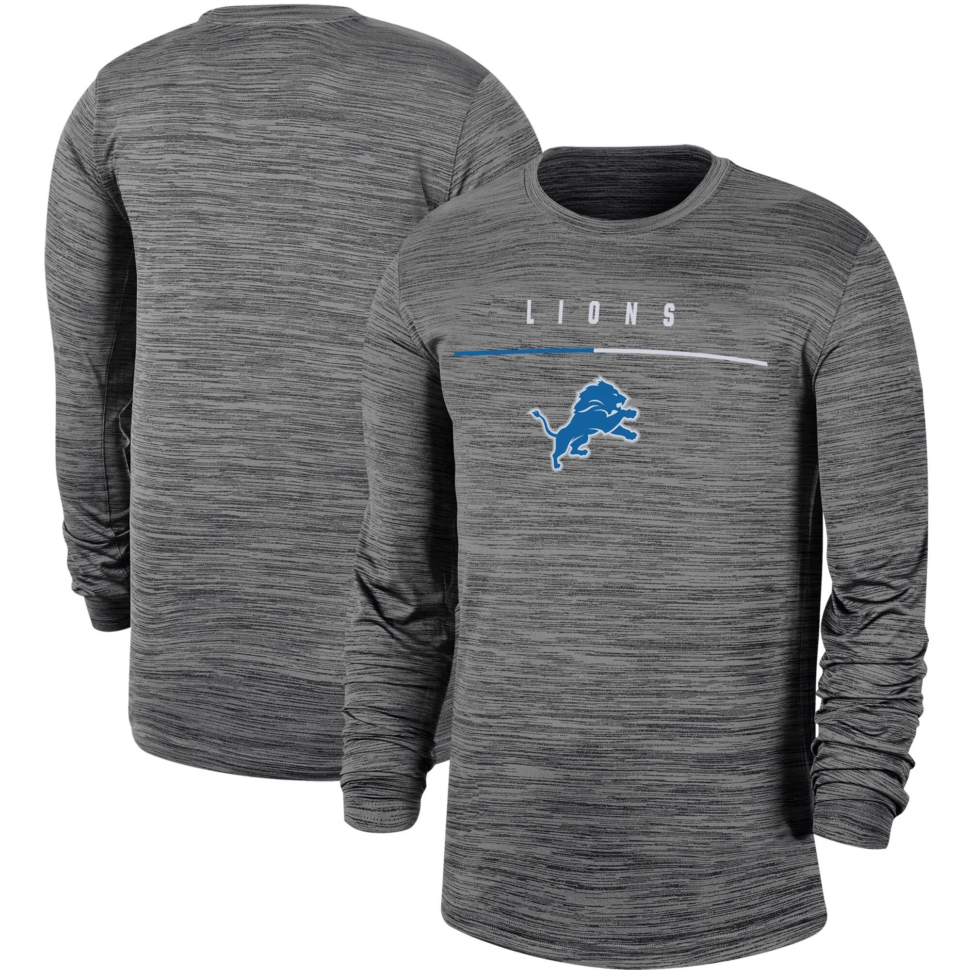 

Men Detroit Silver Sideline Lions Legend Velocity Travel Performance Long Sleeve T-Shirt