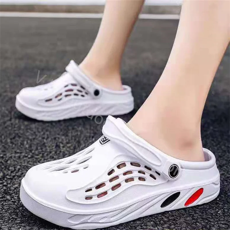 

2021 Summer Slippers Men Hollow Out Breathable Beach Flip Flops Unisex Casual Slip-on Flats Sandals Men Shoes