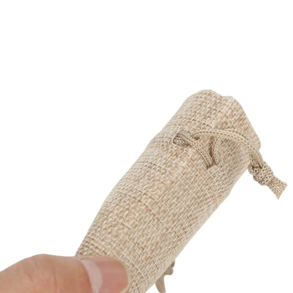 

Small Burlap Linen Jute Sack Jewelry Pouch Drawstring Wedding Gift Mini Bags Burlap Bags 2020 New Arrival