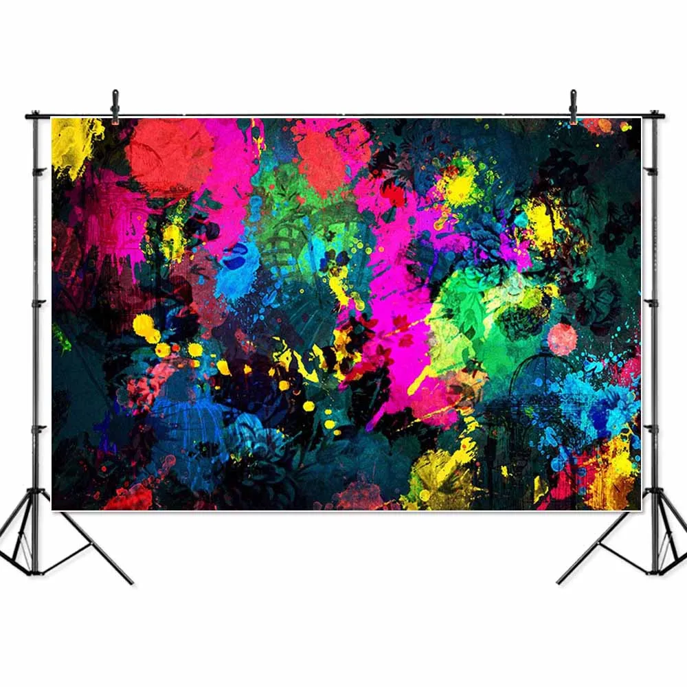 Художественный фон для фотосъемки в стиле абстрактного граффити с темой 80-х и 90-х