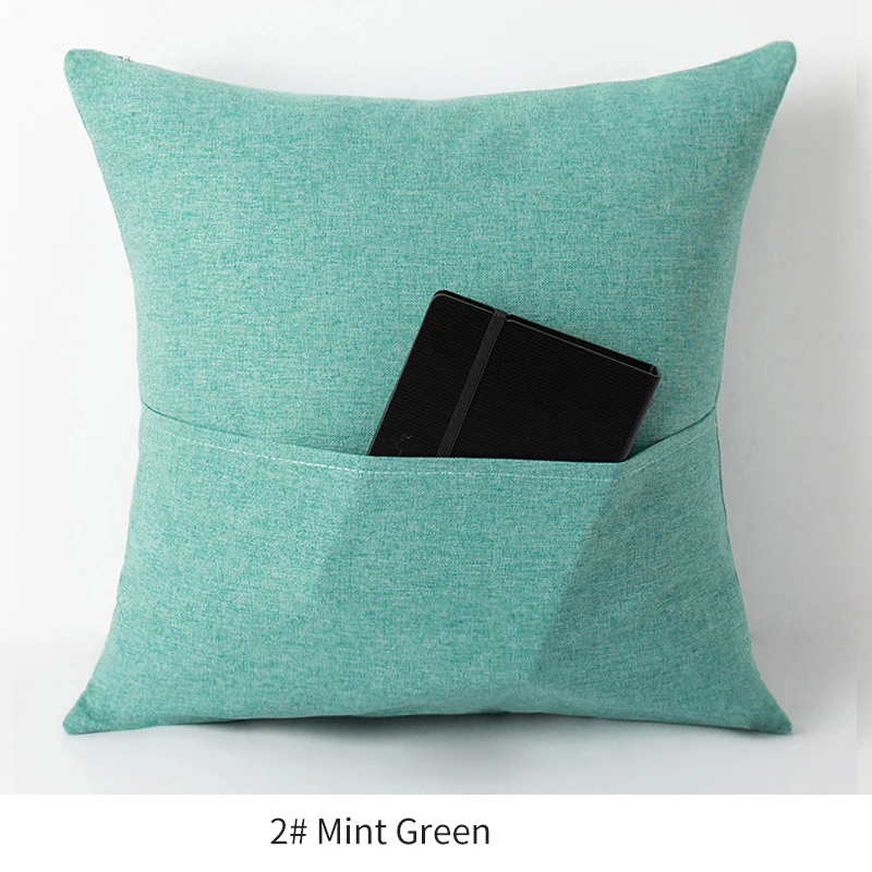 

10Color Polyester Pillowcase Sofa Remote Control Storage Cushion Cover Home Decor Pillow Cover
