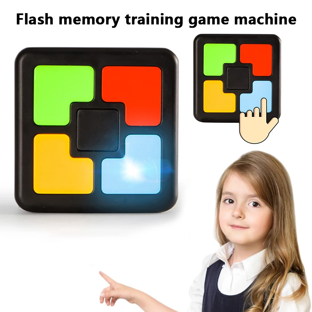 

Children Memory Game Console LED Light Flash Sound Interactive Educational Toy Training One-hand Brain Coordination Machine #W0