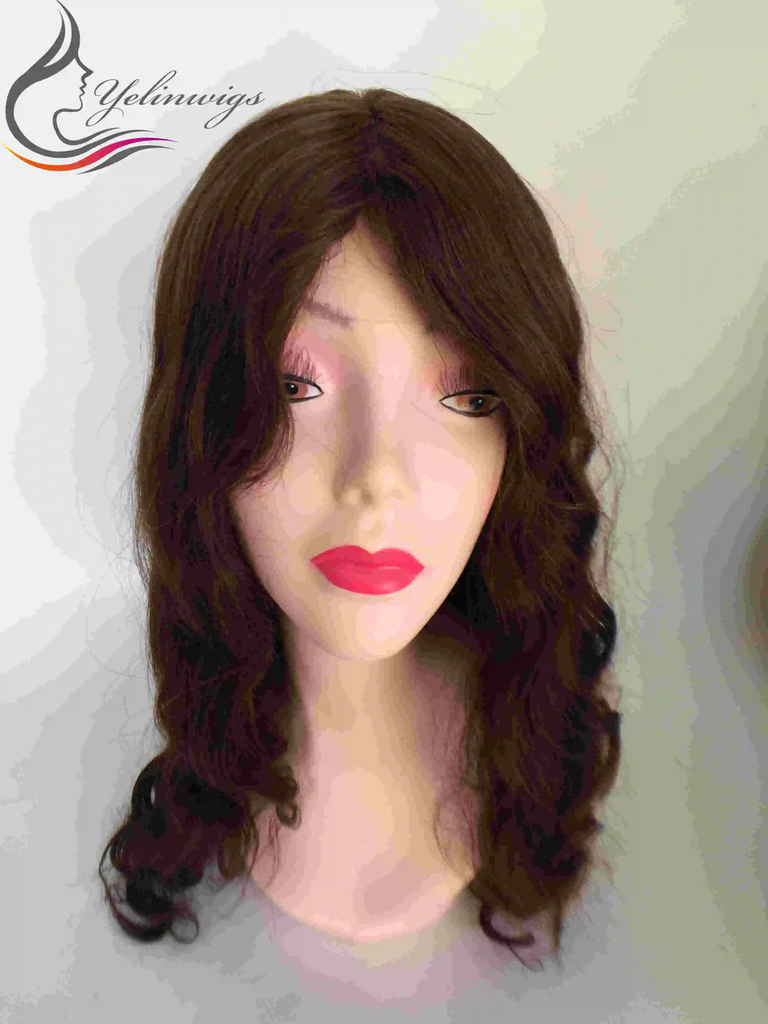 Женский парик из натуральных еврейских волос Кошерные Парики шелковые волнистые