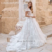 Louis Novias Beach Wedding Dress Exquisite Beaded Embroidery Twisted Romantic Floral Print Wedding Dress Customization