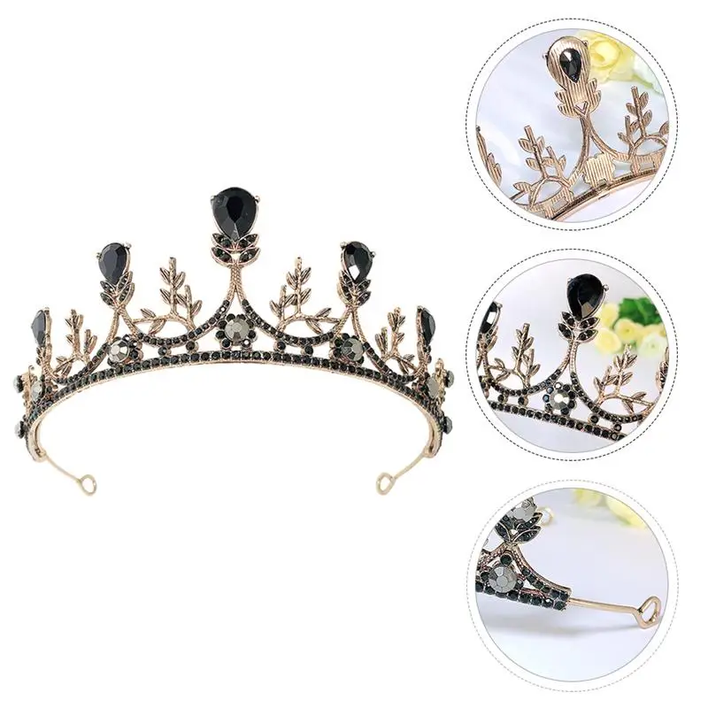 

1 Pc Graceful Attractive Crown Headdress Practical Crystal Hair Ornament Hair Adornment for Banquet Party