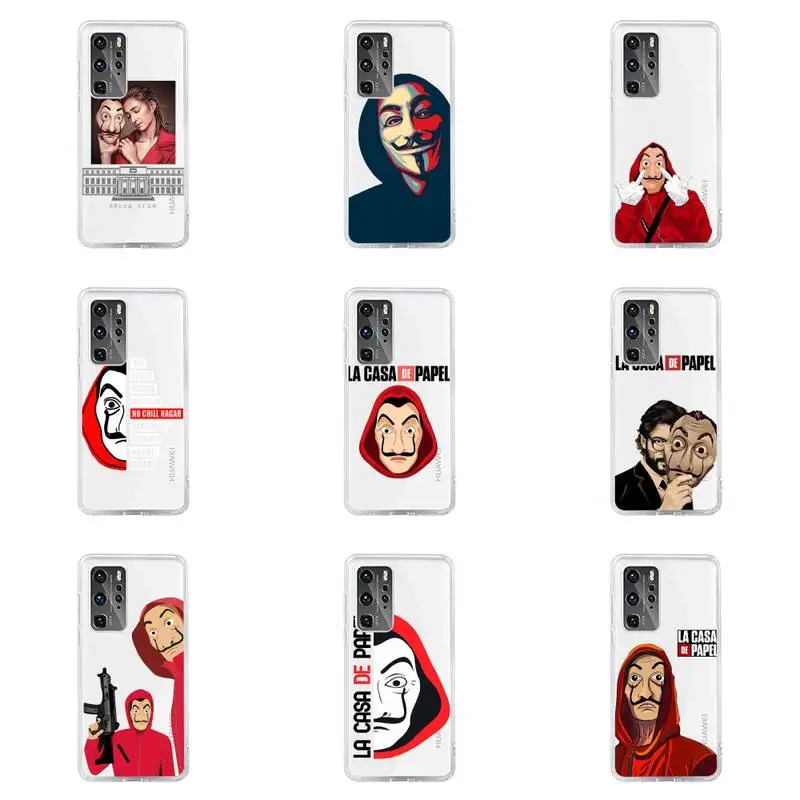 

La Casa De Papel Money Heist Phone Case For Huawei P40 P30 P20 Mate Honor 10i 30 20 i 10 40 8x 9x Pro Lite Transparent Cover