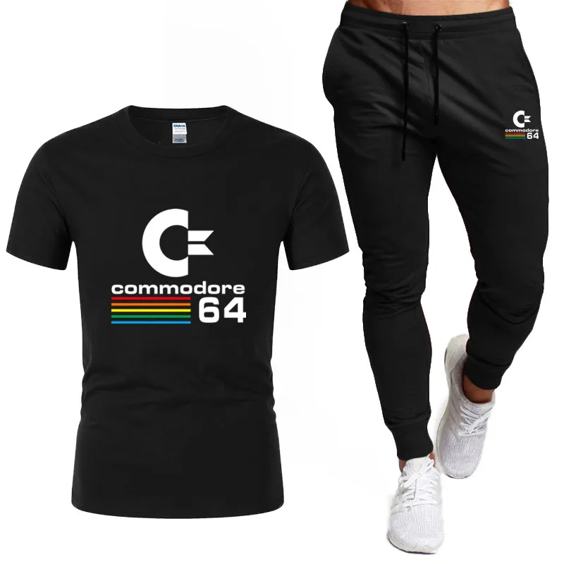 

Summer New Fashion Trend Men's Sets Personalized Fashion Printing Sports Short-Sleeved T-Shirt + Sports Casual Trousers Sets