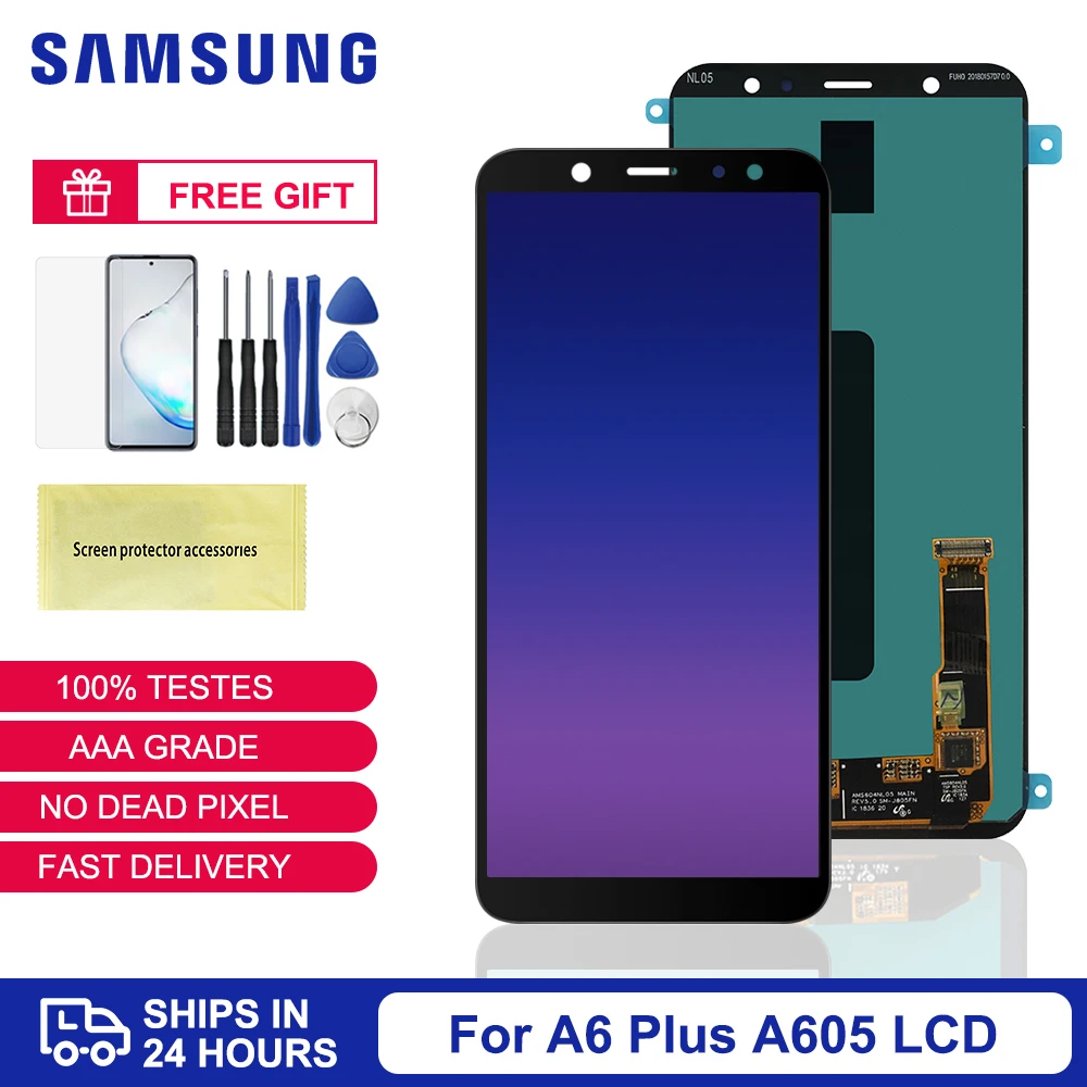 Оригинальный дисплей для Samsung Galaxy A6 Plus 2018 A605 A605F A605FN ЖК дигитайзер сенсорного