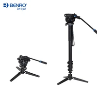 benro a38fs4n series 4 aluminum monopod with 3 leg locking base and s4n video head