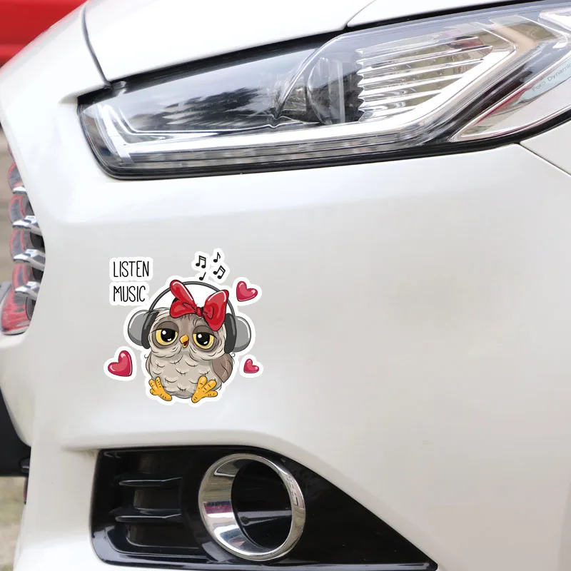 Автомобильная наклейка Volkrays с изображением совы музыкальные аксессуары