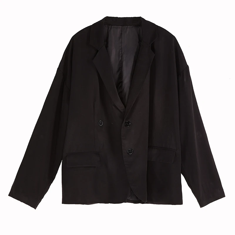 

Men Vintage Black Casual Blazer Suit Jacket Male Streetwear Loose Hip Hop Gothic Stage Clothing Suit Coat Outerwear