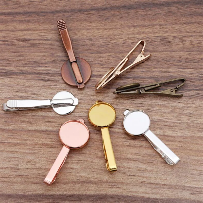 Пустые Настройки зажима для галстука 5 шт./лот пустая круглая основа кабошона 20 мм