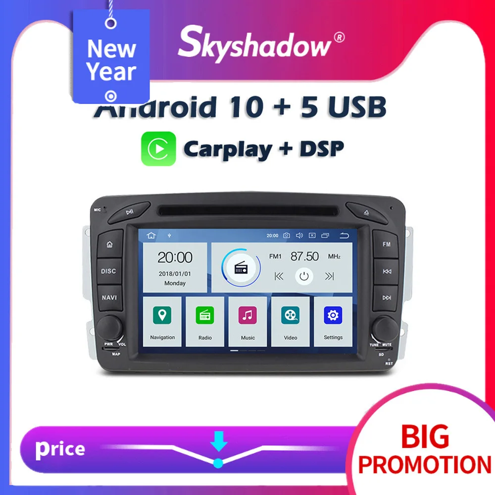 Автомобильный DVD плеер Carplay DSP PX6 Android 10 4 Гб + 64 GPS карта RDS радио Bluetooth для Benz Vaneo Vito Viano