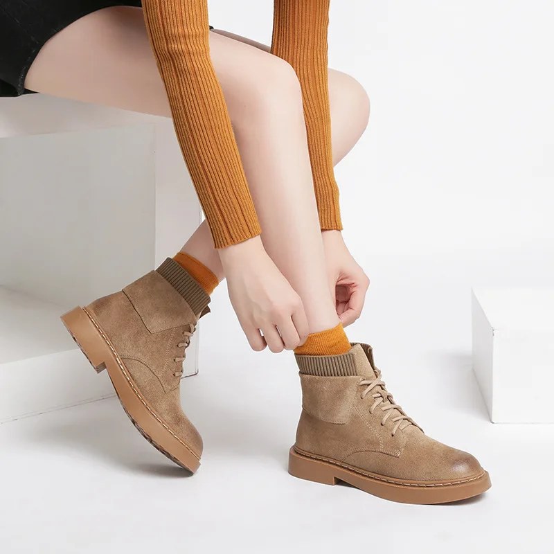 

Casual Shoes Women Platform Martin Boots Warm Fashion Brand Ladies footware Cross-tied Winter Female botas mujer Ankle Boots
