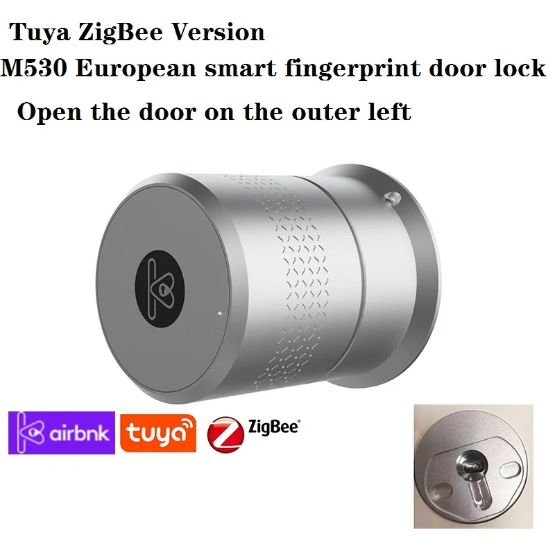 

Airbnk M530 Europa plug TUYA ZigBee Smart Fingerprint Lock Smart Home Wifi Wireless Lock Original Cylinder cut key/remove switch