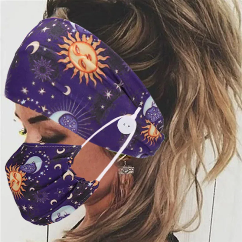 2 шт. набор для волос в полоску с цветочным принтом Дамская Пылезащитная маска