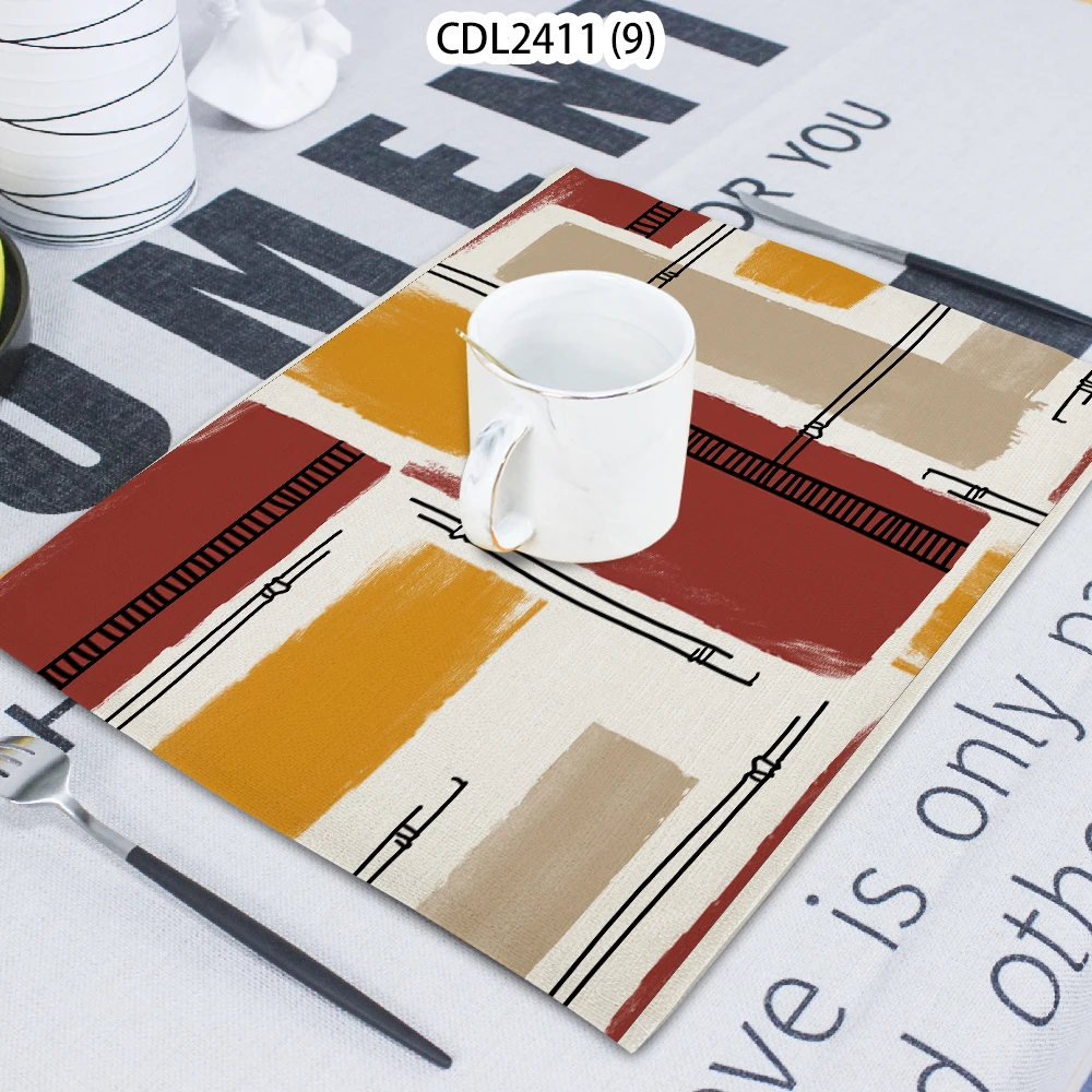 

Geometric Pattern Square Triangle Printed Cloth Towel Cloth Home Decoration Table Mat Cloth Tea Towel Coaster 42*32 Servilletas