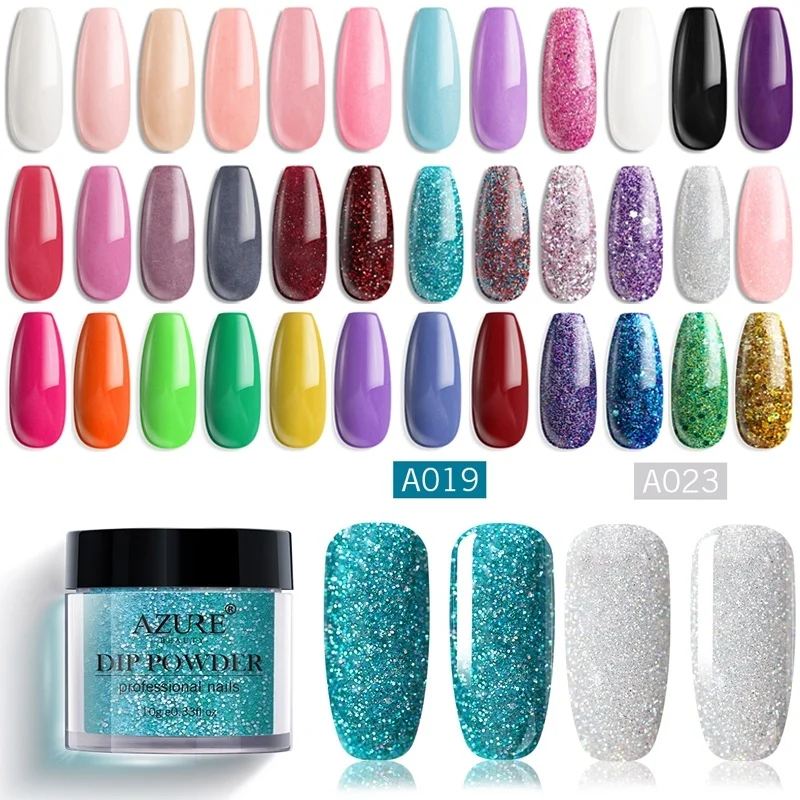 Azure Beauty 59 шт./лот полный цвет окунающий порошок набор для ногтей натуральный сухой