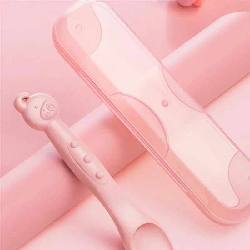 

1pc Adorable Baby Utensils Baby Spoons Self Eating Training Spoon with Box