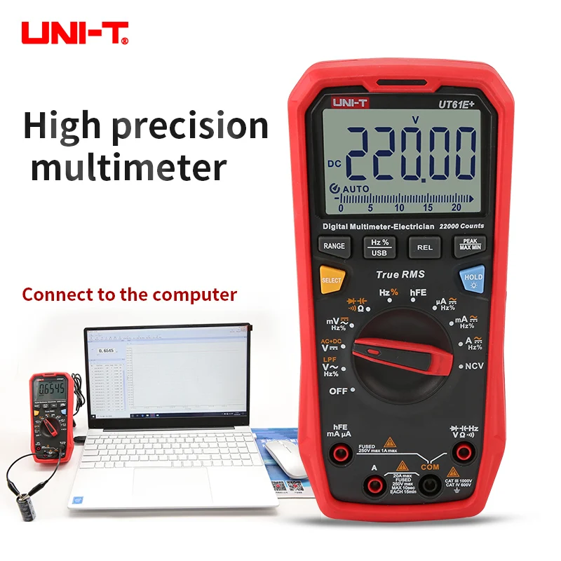 Цифровой мультиметр UT61E Plus UNI T отсчетов USB тестер с автоматическим выбором