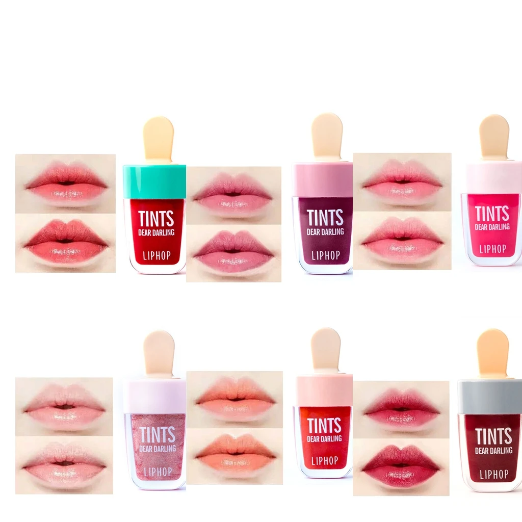 

6 цветов Супер лёд крем блеск для губ Водонепроницаемый, Длительное Действие, блеск для губ пятно губ воды оттенок макияж матовый блеск для г...