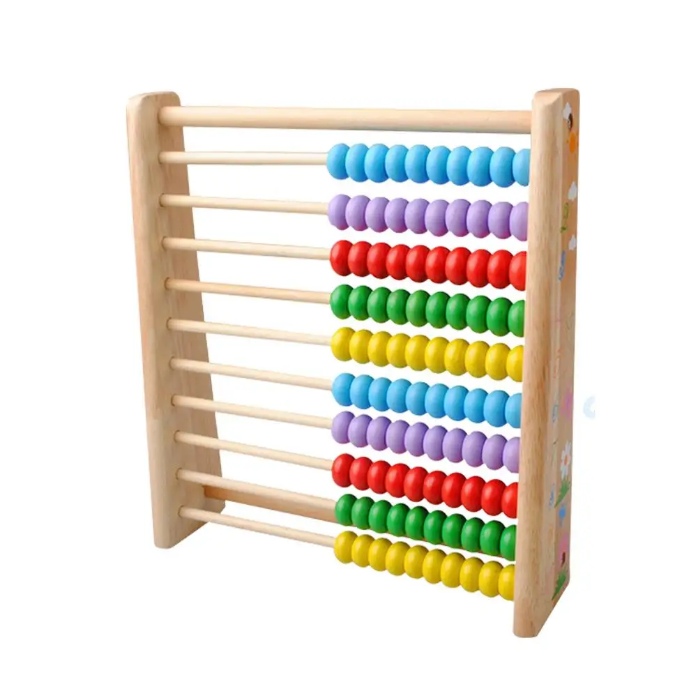 

Wooden Abacus Educational Counting Frames Toy With 100 Beads Addition Subtraction 10-Row Basic Arithmetic Math Preschool Number