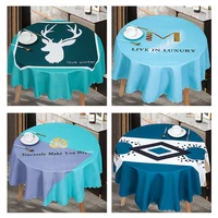 waterproof printed tablecloth round table cover tea table cloth rural cotton cover cloth home decoration christmas