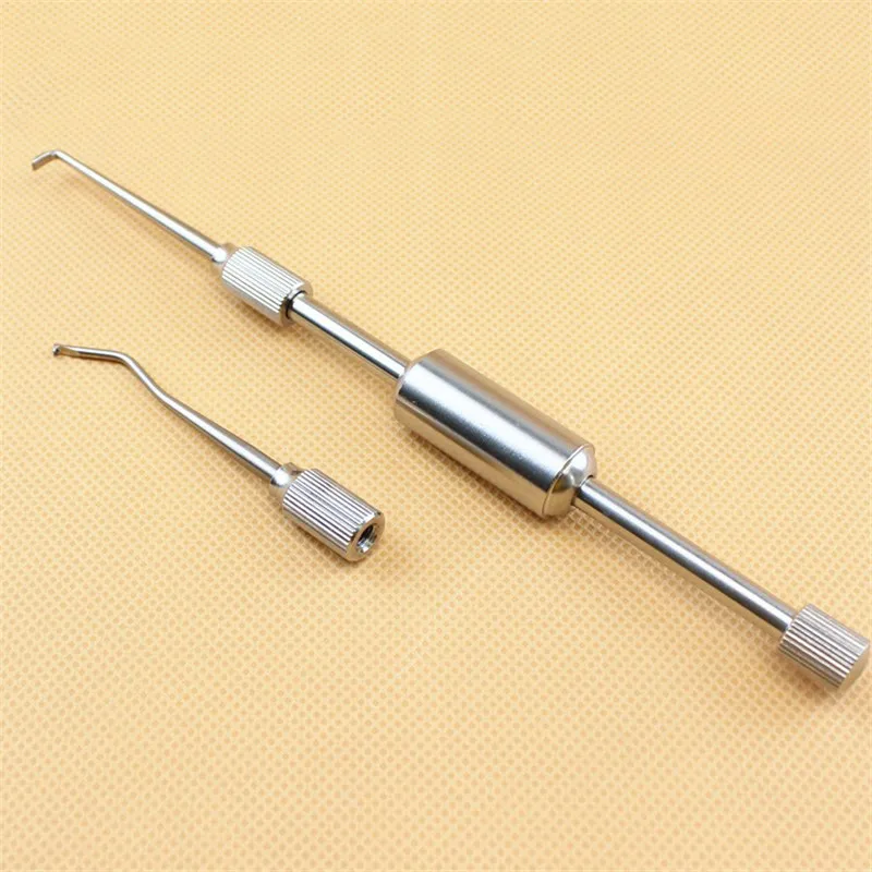 

1 Set Dental Manual Control Crown Remover with 2 Tips Stainless Steel Press Button Lab Equipment Tools Dentist Material