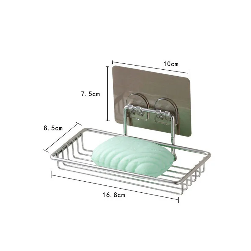 

Stainless Steel Soap Holder Punch-free Soap Dish Bathroom Storage Soap Rack Plate Box Wall Rack Holder Bathroom Accessories