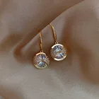 Женские серьги-подвески с круглыми кристаллами, простые серьги из циркония высокого качества, подарочные украшения для свадьбы, 2021