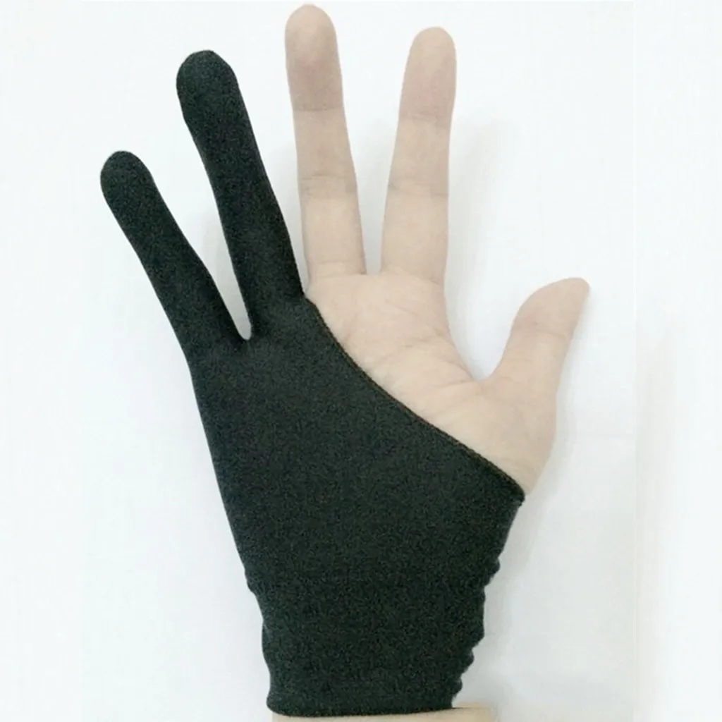 Черная перчатка с 2 пальцами для защиты от загрязнений как рисования правой так и