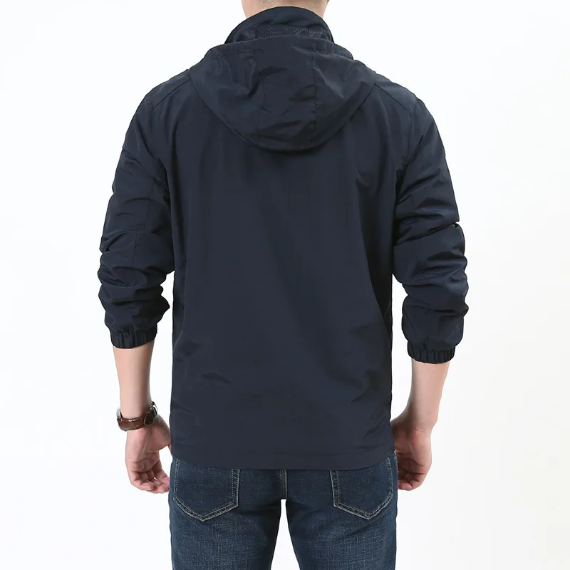 

Spring Autumn Jacket Men Windbreaker Waterproof Outdoor Hooded Collar Coat Men jaqueta masculino Mens Outerwear Plus Size M-4XL