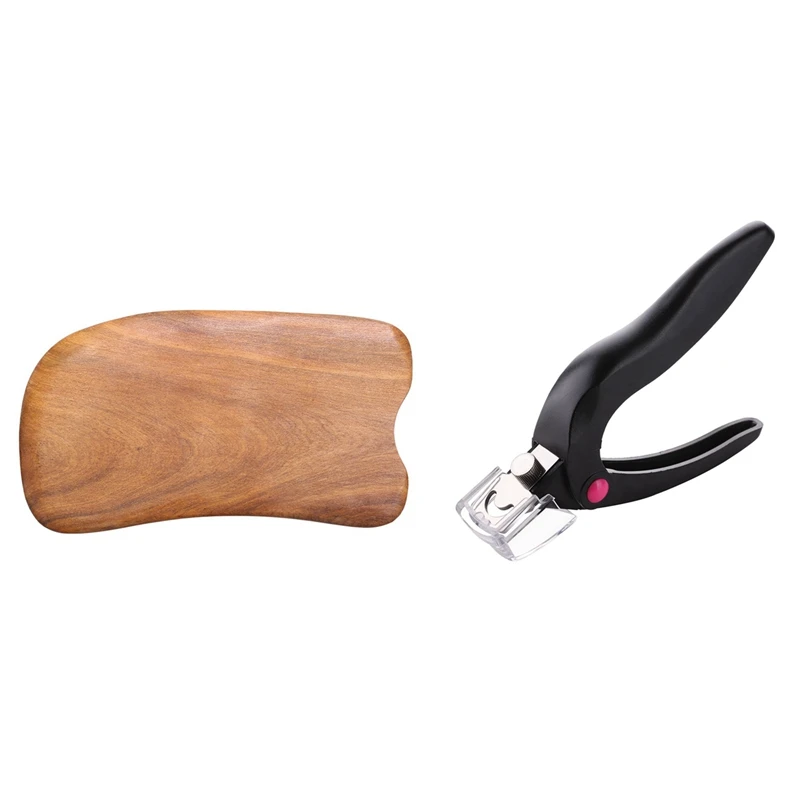 

1 Pcs Natural Sandalwood Gua Sha Scraping Massage & 1 Pcs Nail Clippers Uv Gel False Nails Cutter Fake Nail Clippers