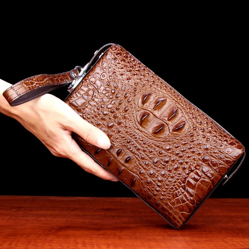 

Crocodile Hand Package Genuine Leather Man Will Capacity Long Fund Password Lock Fashion Male For women wallets free shipping