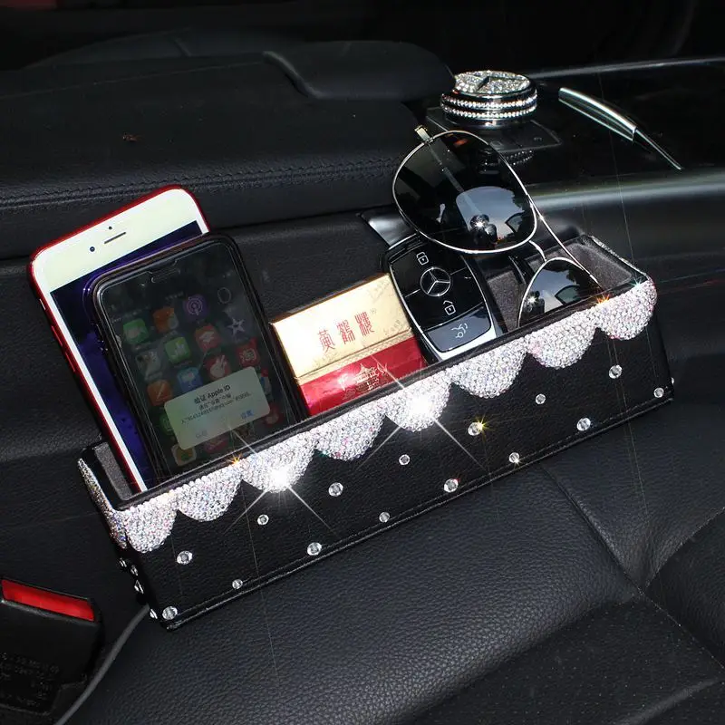 Аксессуары для хранения салона автомобиля Милая блестящая коробка со стразами
