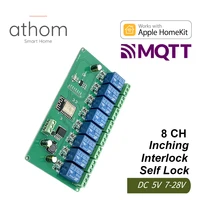 athom homekit and mqtt 8ch 10a wifi relay module inching switch self locking entry access gate control dc 5v 12v 7v 28v