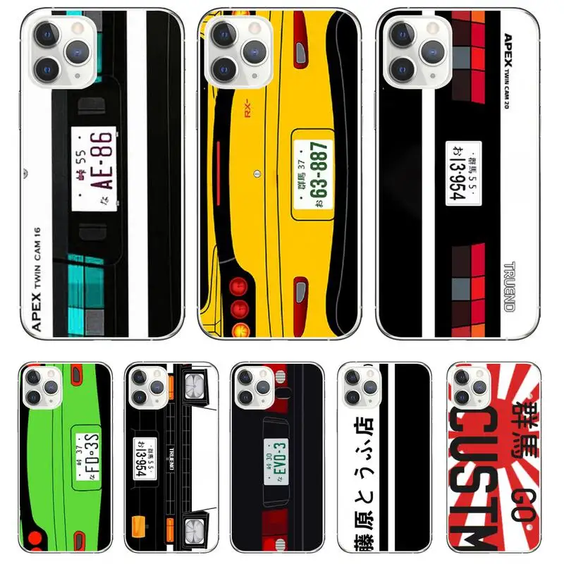 

JDM Japanese Car Phone Case For Iphone 7 8 Plus X Xs Max Xr 11 12 13 Mini Pro Max SE 2020 Tpu Transparent Soft Cover