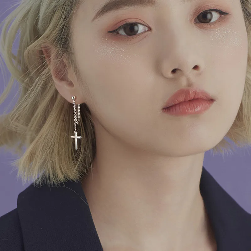 

2021 Trend Luxury Tassel Cross Dangle Earrings Jewelry Women's Engagement Stud Earrings Set Fashion Female Piercing Accessory