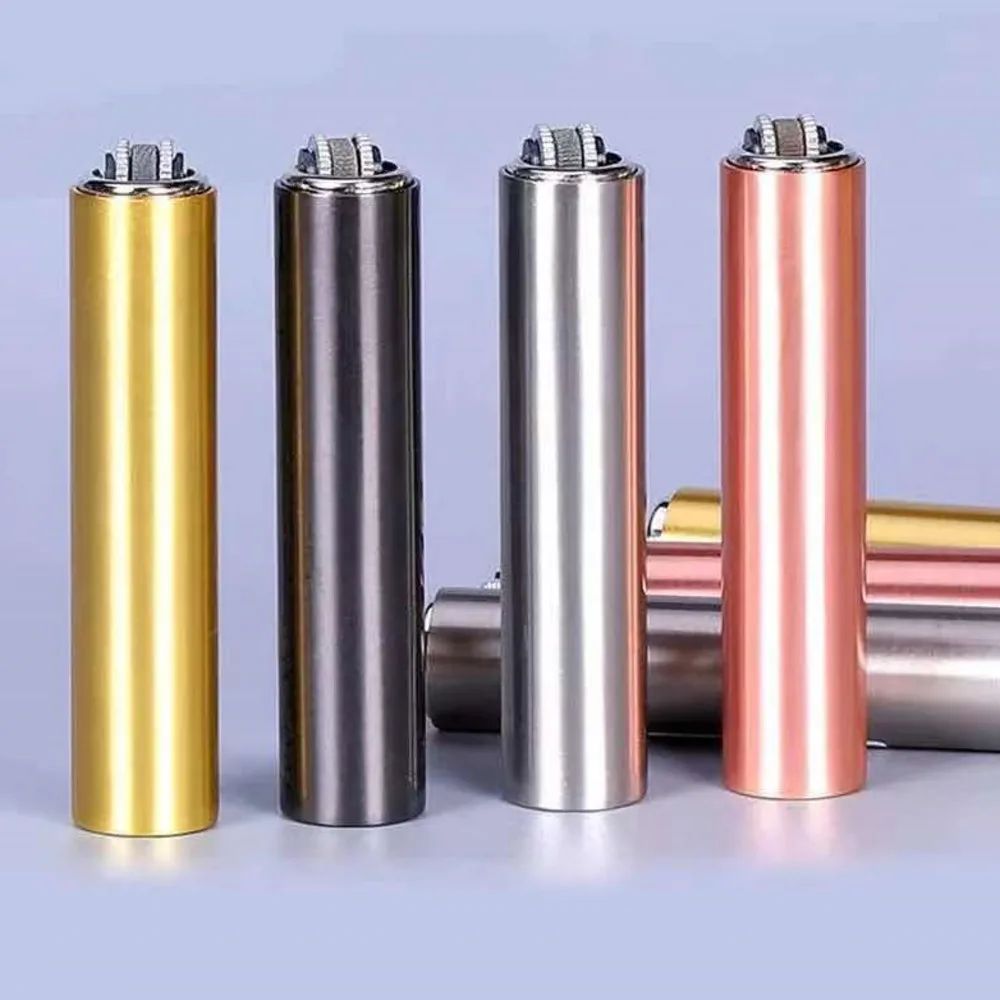 Металлическая нейлоновая Портативная Бутановая газовая зажигалка для стрижки