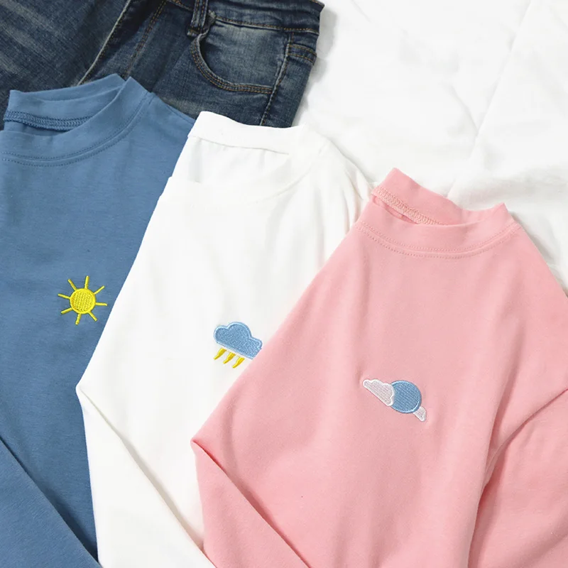 SONDR с изображением облаков молнии и солнце хлопковые футболки в стиле Харадзюку