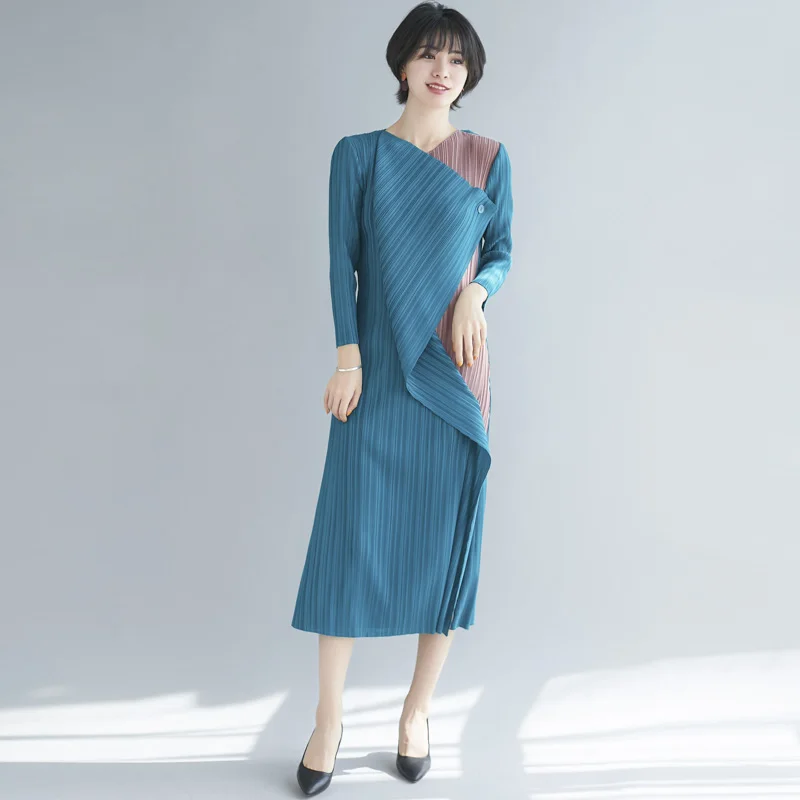 Changpleat 2019 осенние новые женские платья Miyak Плиссированное модное дизайнерское